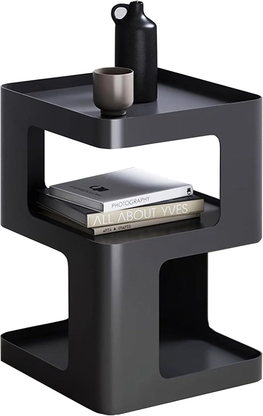 Side Modern end Table Black Metal nightstand