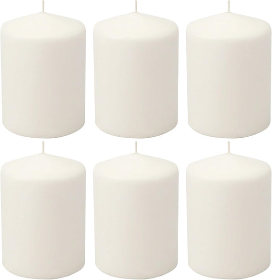 Stonebriar Unscented White Tall Pillar Candles