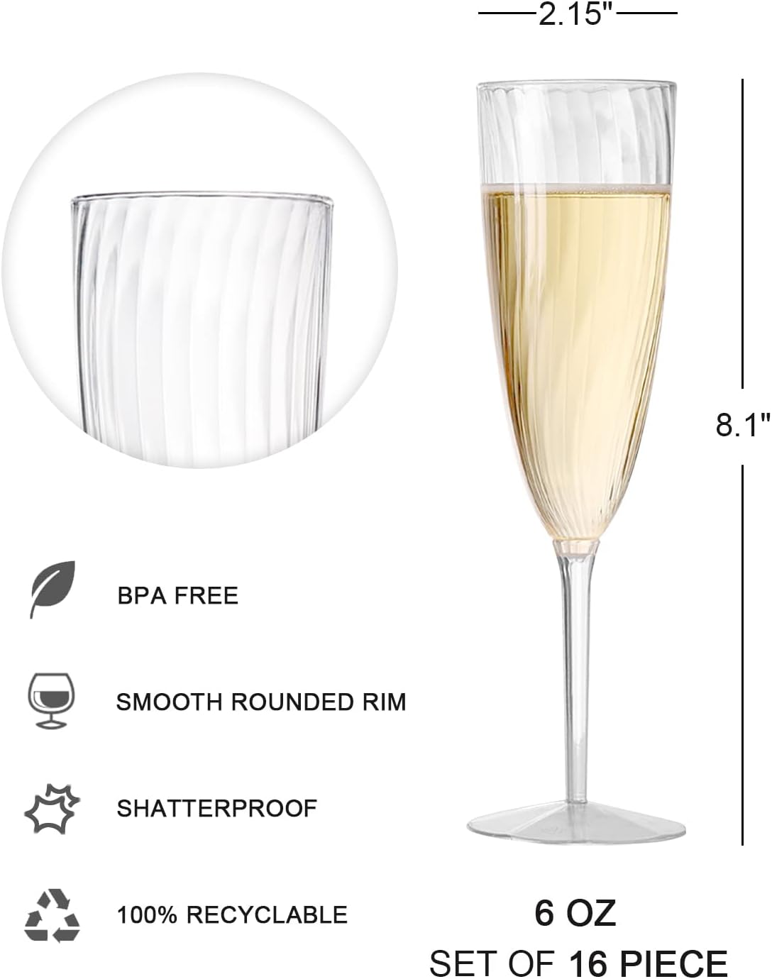 New Year Party Champagne Glasses Set
