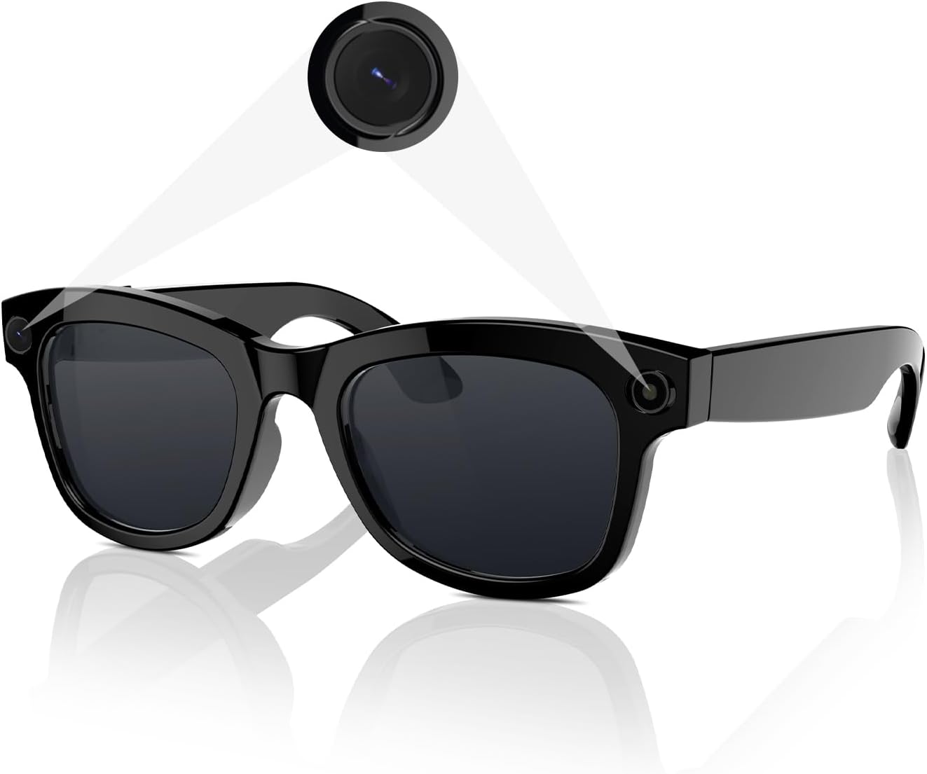 Smart Camera Glasses with 5MP Ultra-Wide Camera