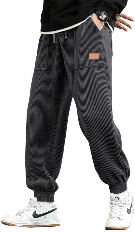 JMIERR Mens Corduroy Joggers Pants Casual Cargo Pants