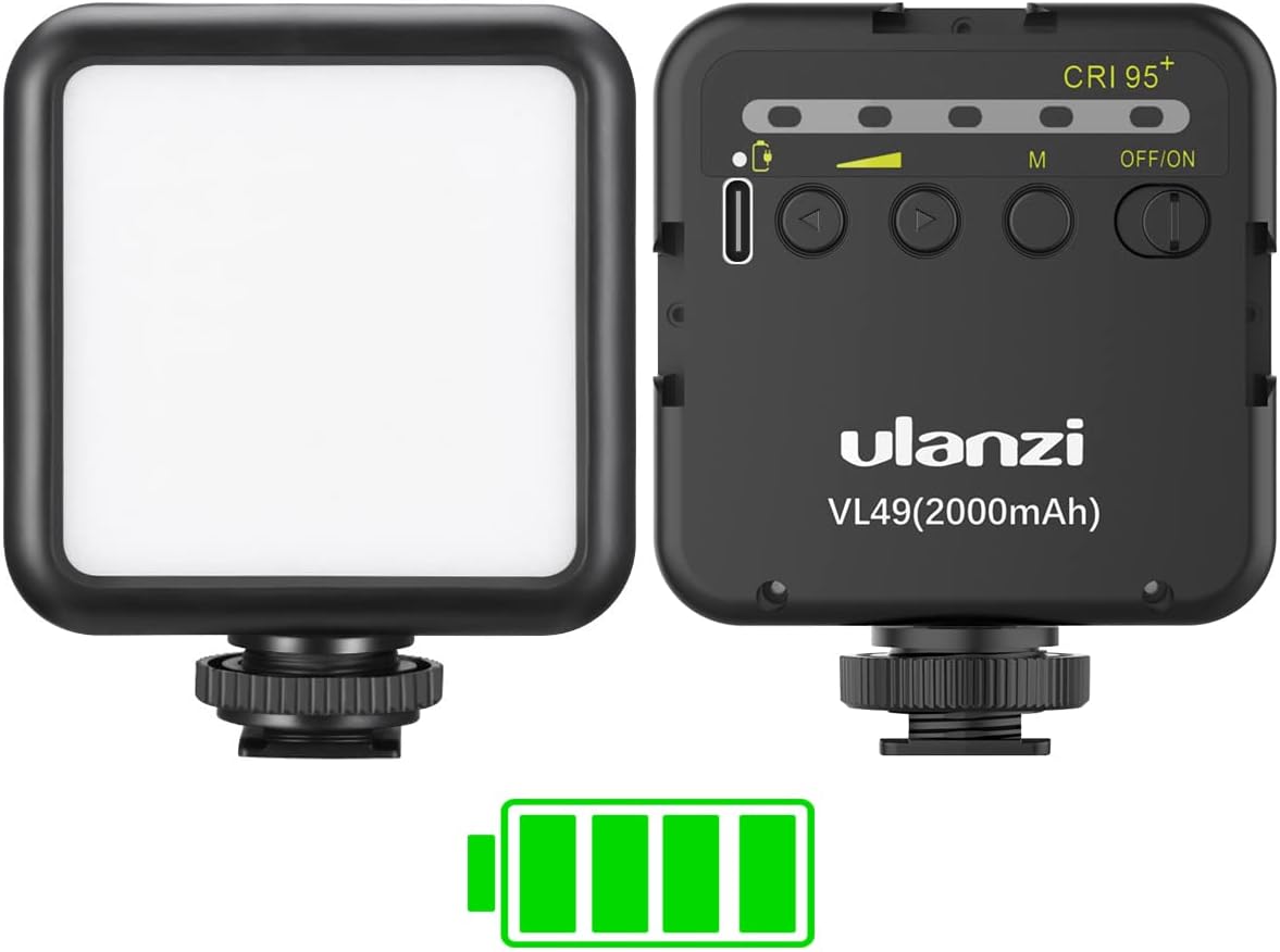 ULANZI VL49 2000mAh LED Video Light w 3 Cold Shoe