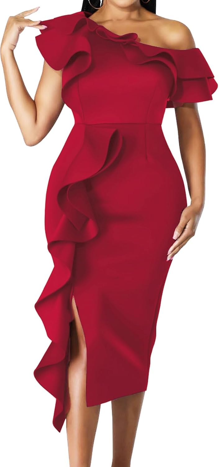 Women’s Ruffle Sleeve Business Dress