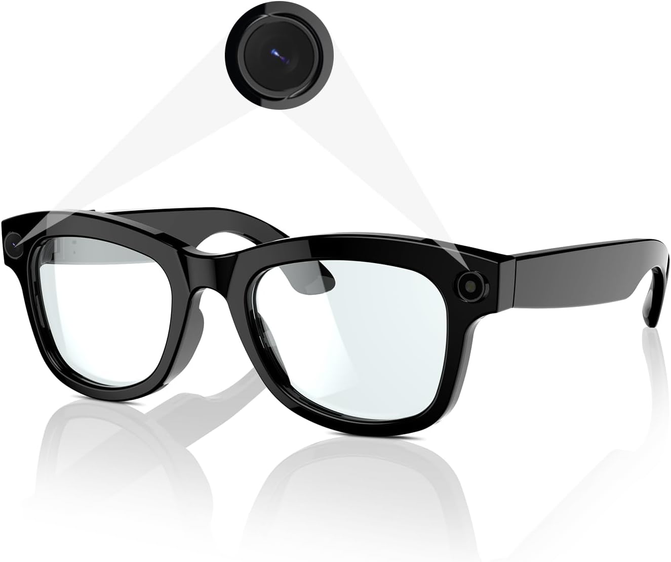 Smart Camera Glasses with 5MP Ultra-Wide Camera