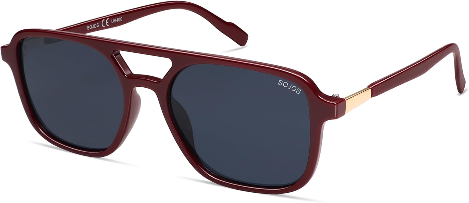 SOJOS Retro Aviator Sunglasses