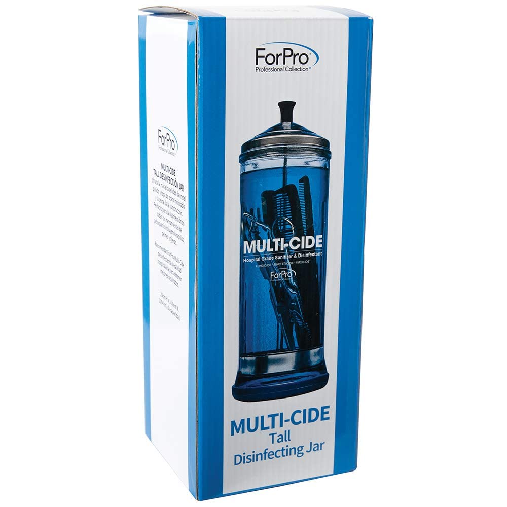 ForPro Multi-Cide Tall Glass Jar for All Hairstyling Tools