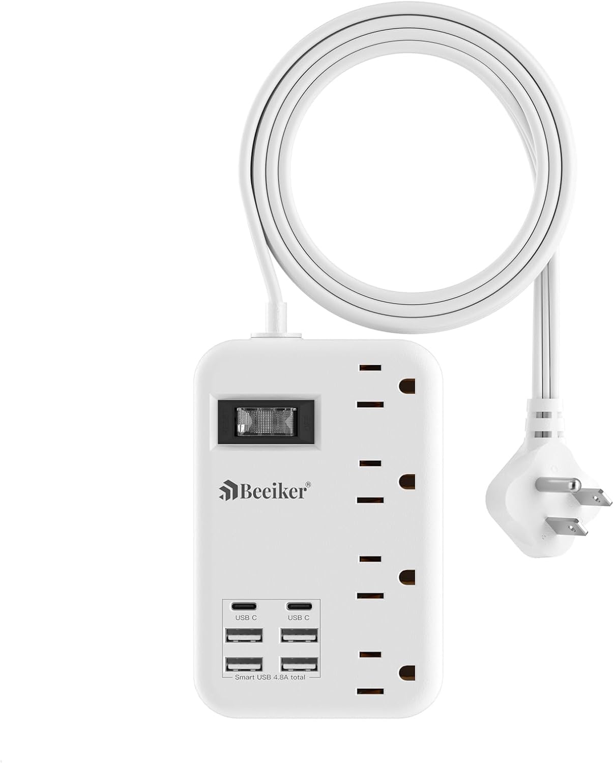 Purple Travel Power Strip 5Ft Lavender Extension Cord