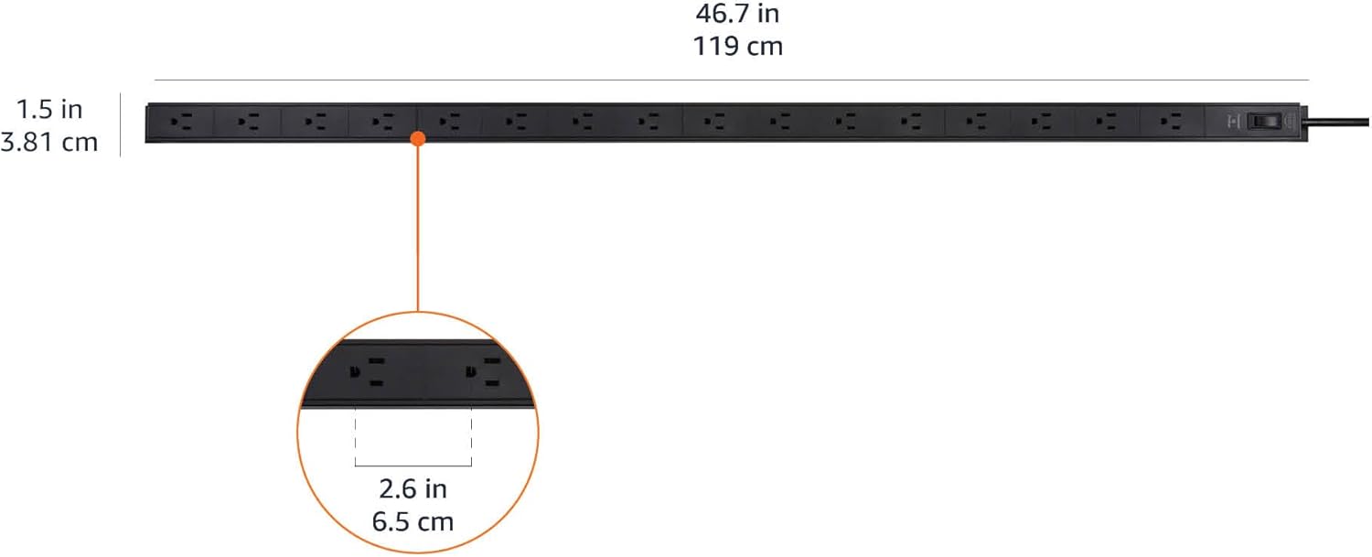 Surge Protector Power Strip, 16 Outlet, Heavy Duty