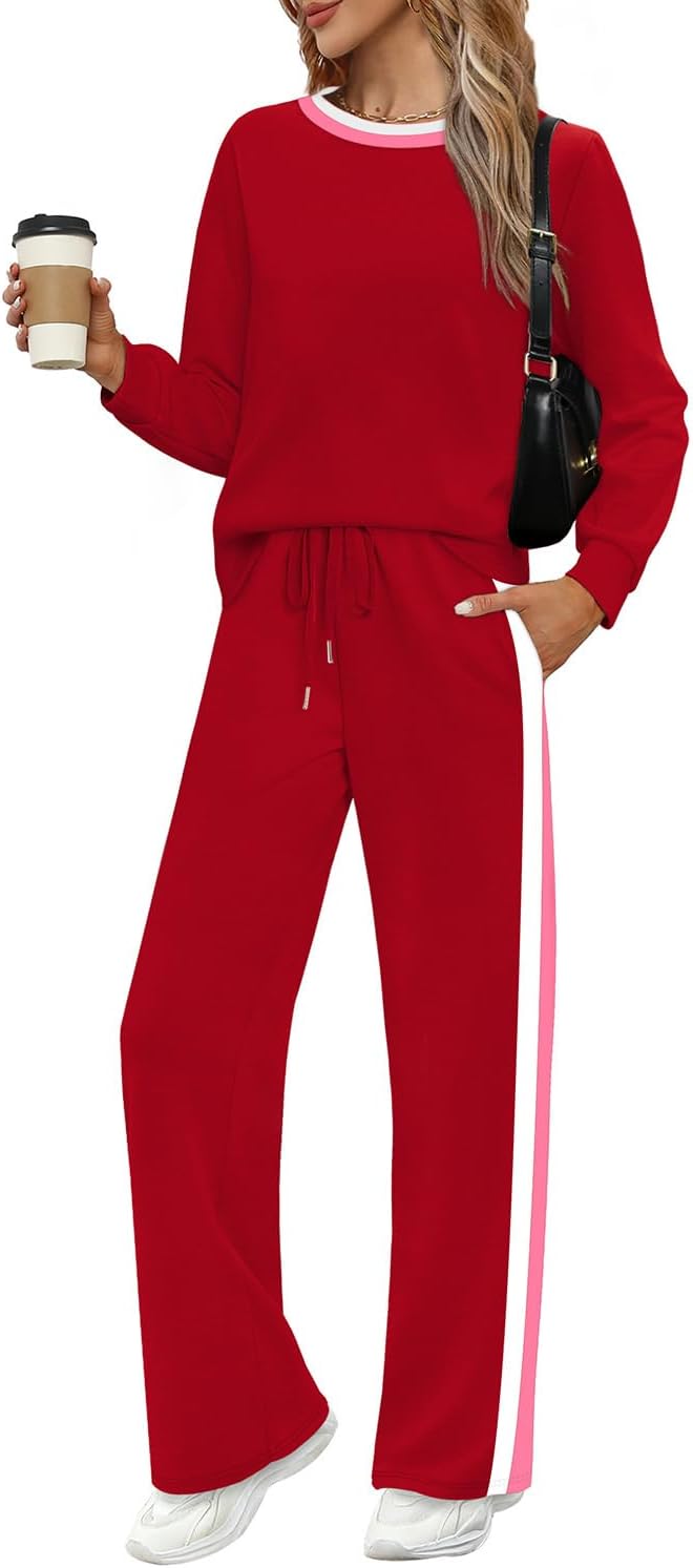 WIHOLL Wide Leg Sweatpants Set Women