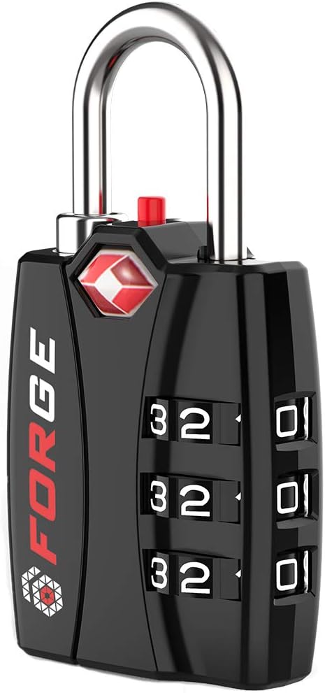 Forge Luggage Locks TSA Approved 6 Pack Black
