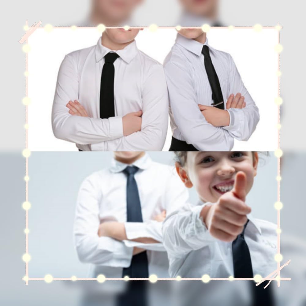 Enlision Boys Ties Solid Color Pre-Tied Kids Necktie