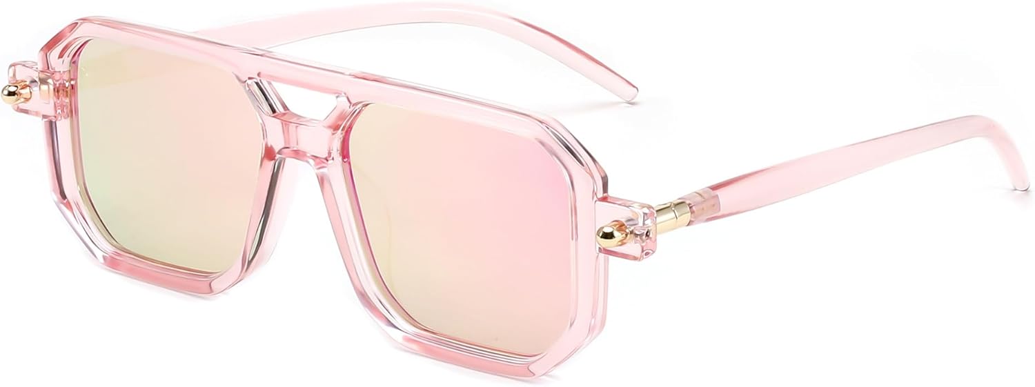 Vintage Flat Aviator Sunglasses for Women Men