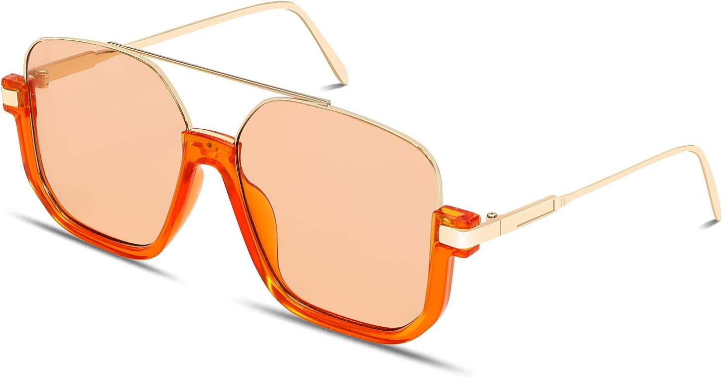 Retro Oversized Aviator Sunglasses for Women