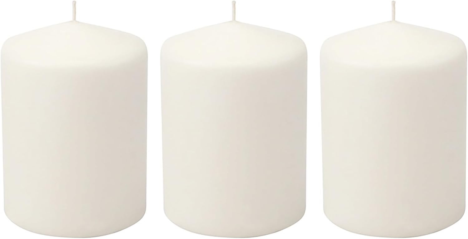 Stonebriar Unscented White Tall Pillar Candles