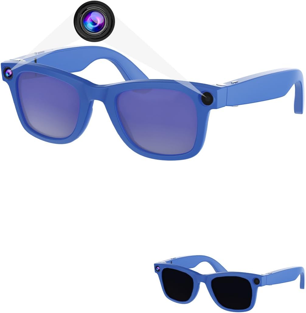 Smart Camera Glasses with 5MP Ultra-Wide Camera