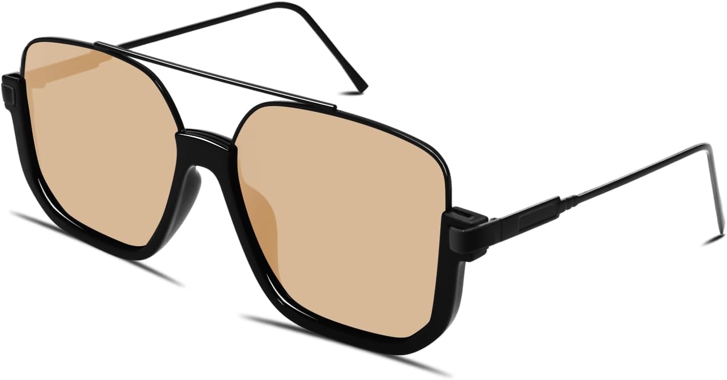 Retro Oversized Aviator Sunglasses for Women Men