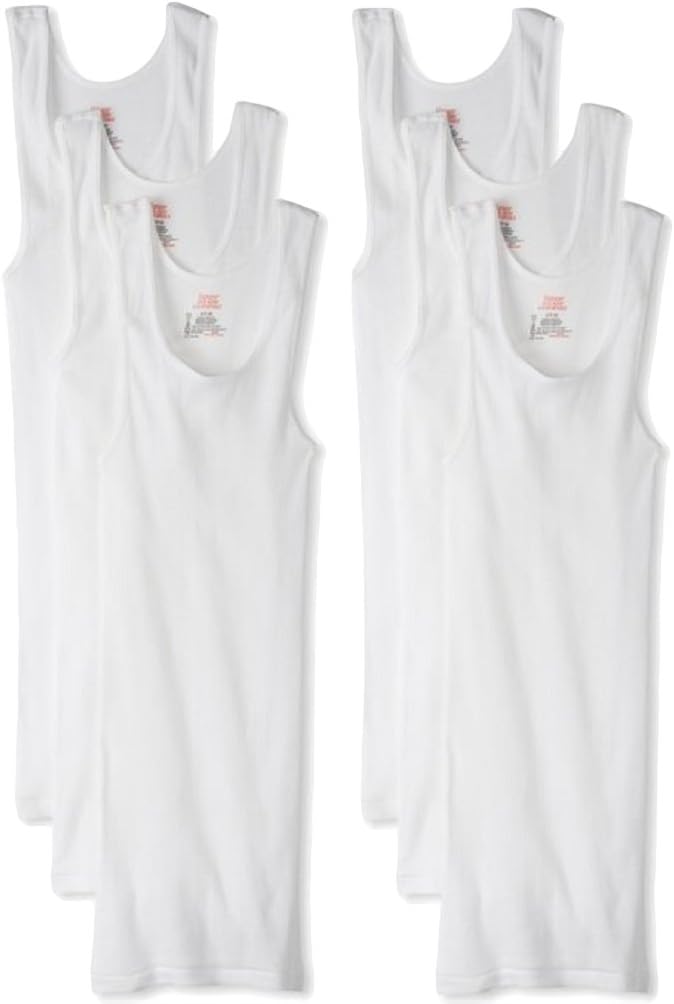 Hanes Men’s Ribbed Tank Undershirts