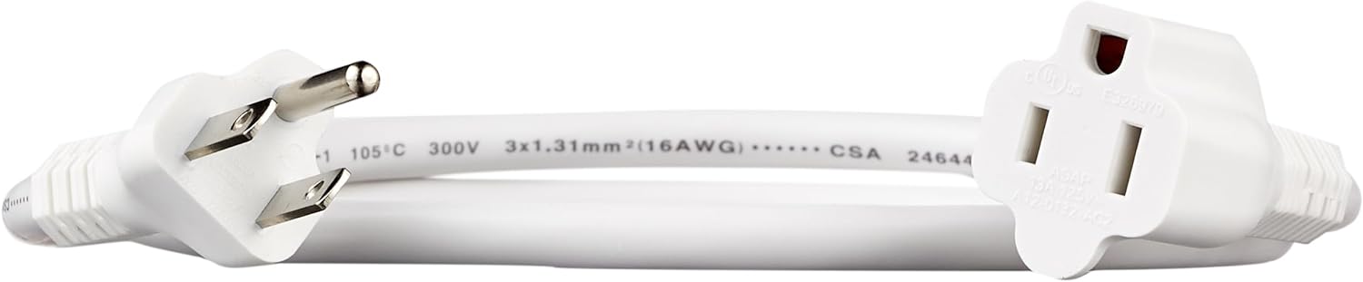 Extension Cord, 25 Ft, 3 Prong Outlet Extender