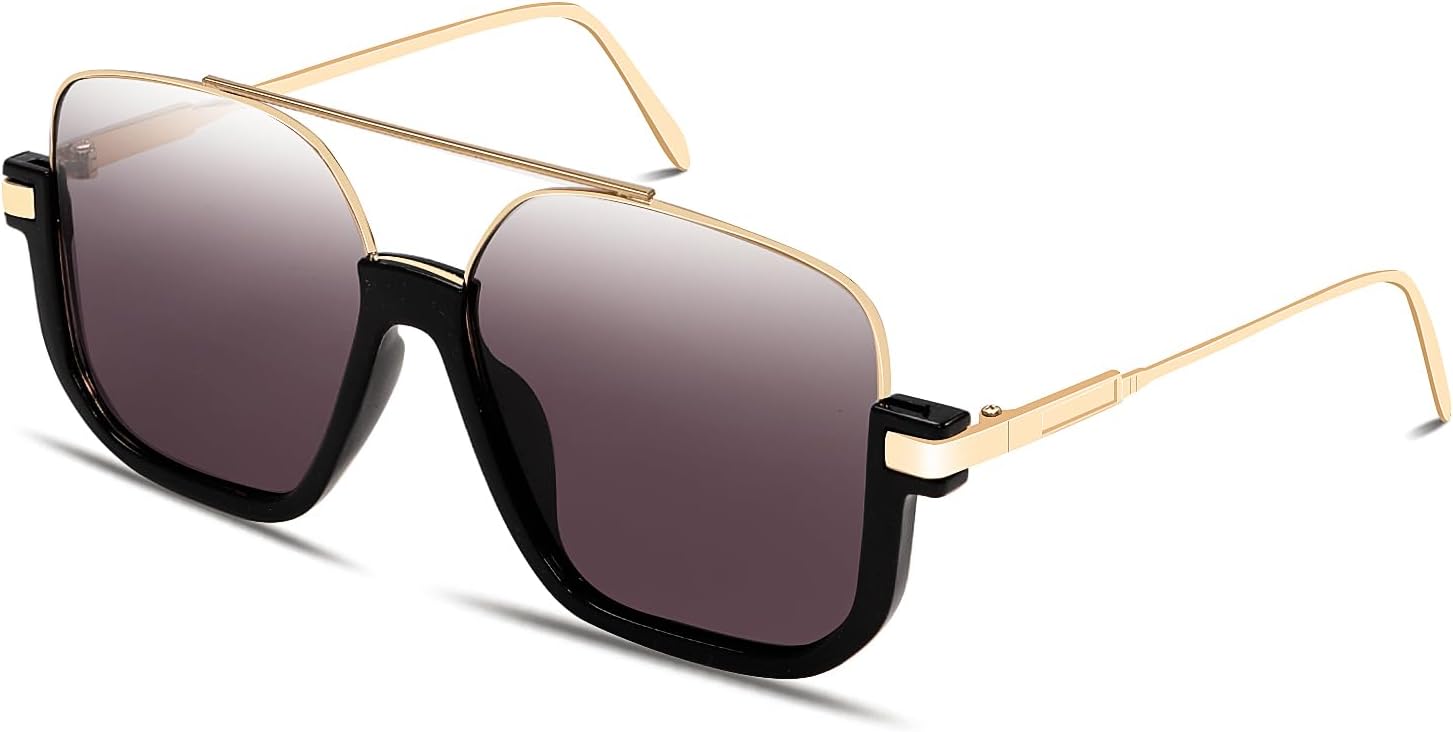 Retro Oversized Aviator Sunglasses for Women