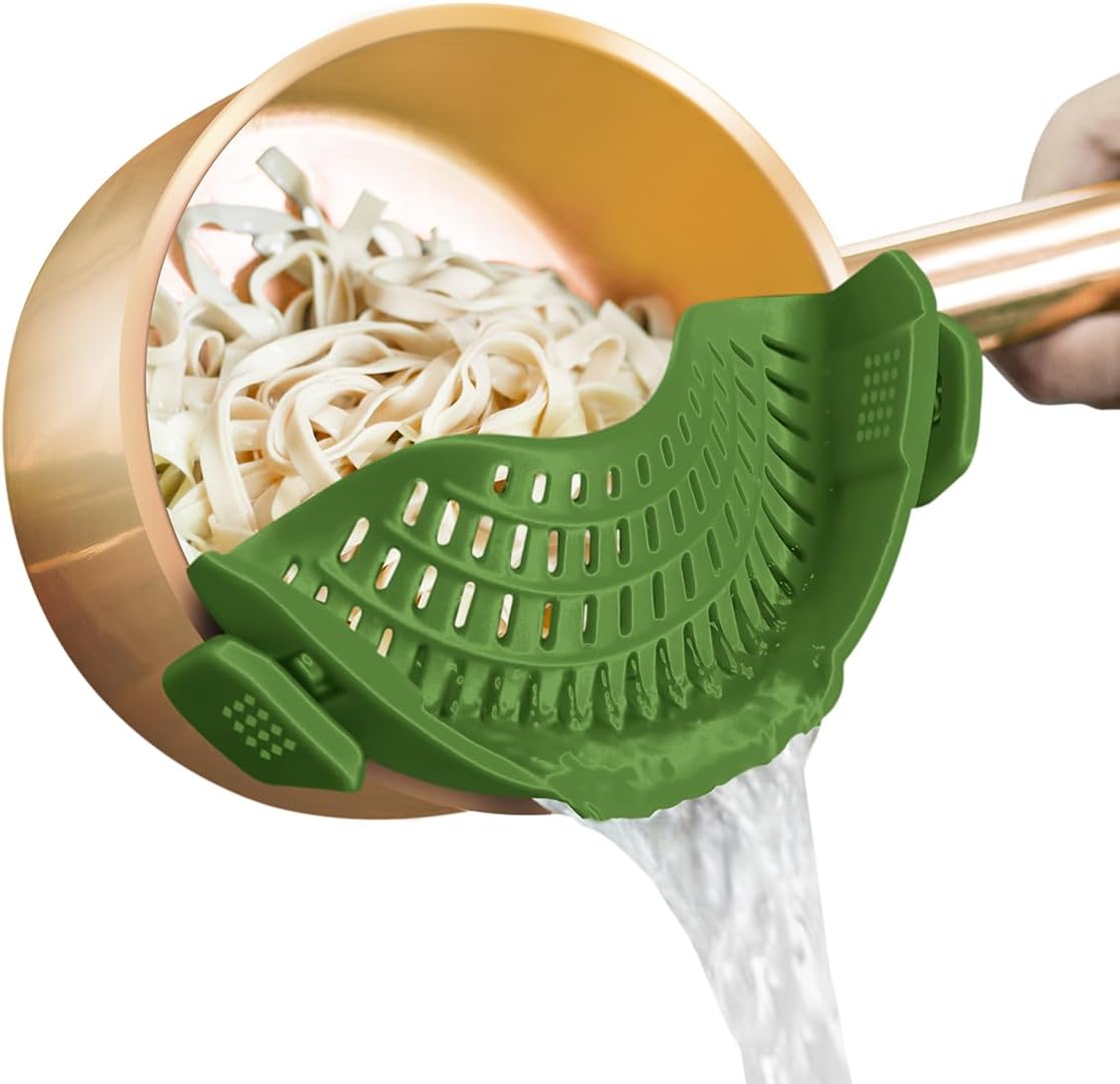 AUOON Clip On Strainer Silicone for All Pots and Pans