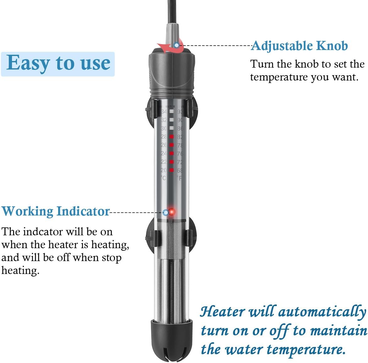 HITOP 25W 50W 100W 200W 300W Adjustable Aquarium Heater