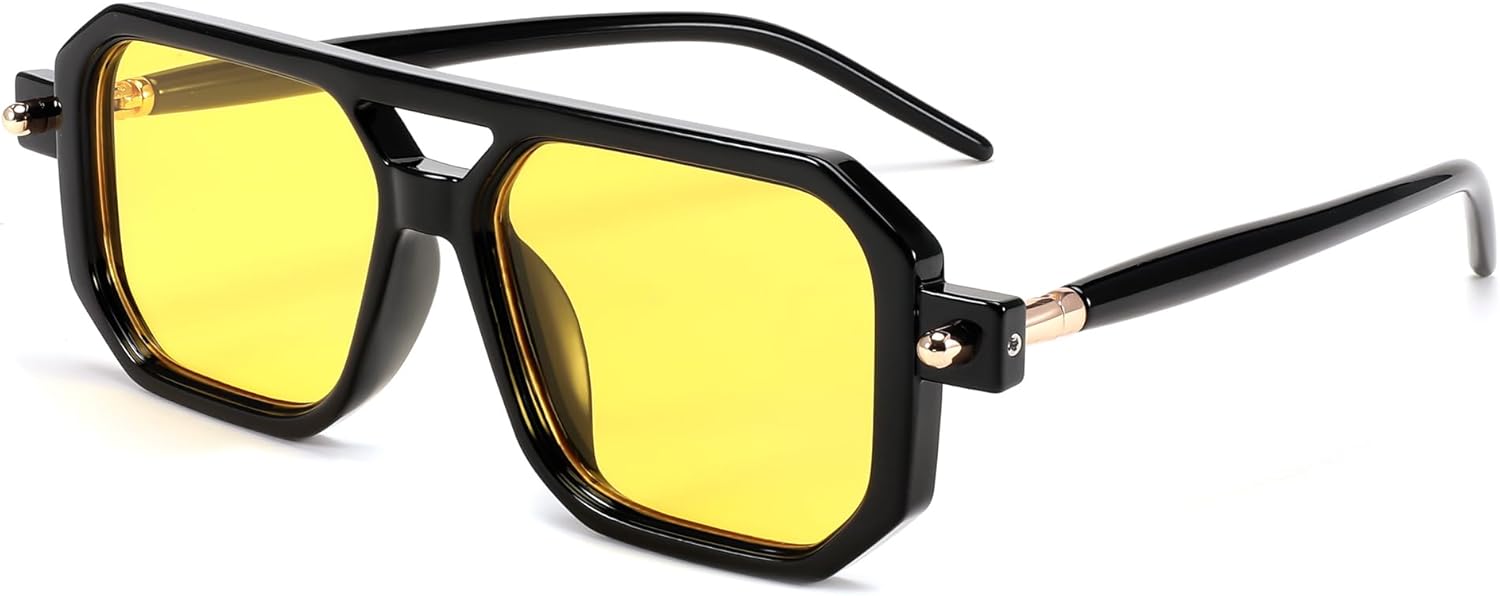 Vintage Flat Aviator Sunglasses for Women Men