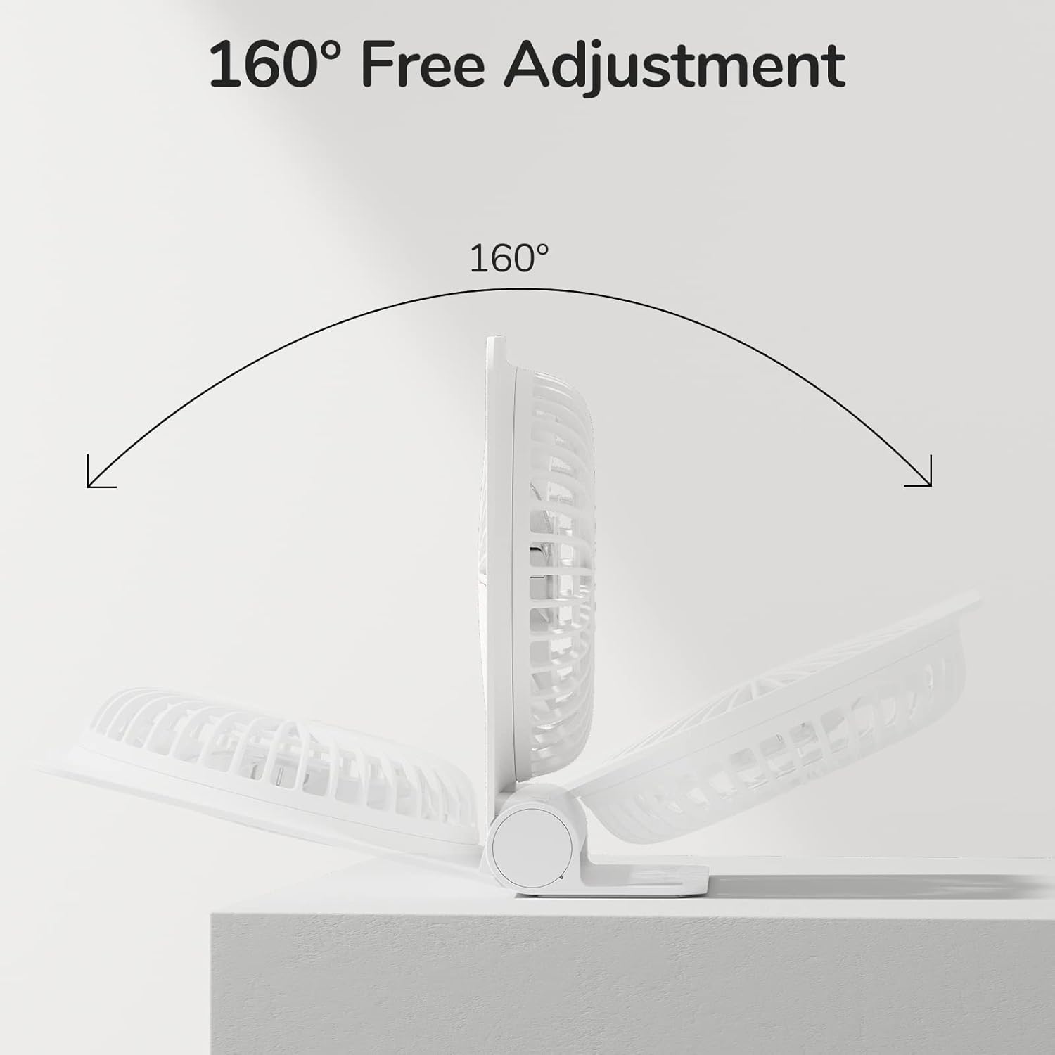 JISULIFE Small Desk Fan Portable Travel with Battery