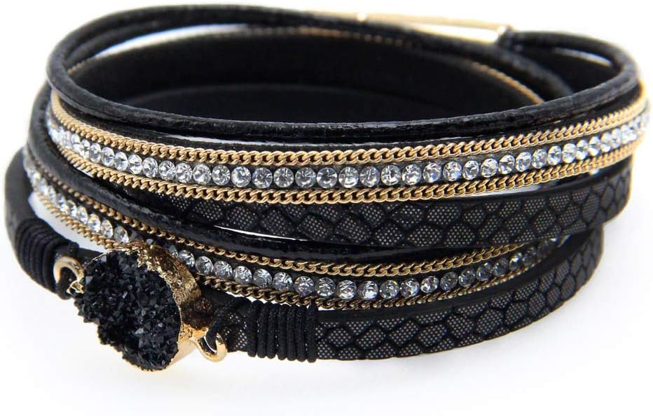 Fesciory Boho Leather Wrap Bracelet Women