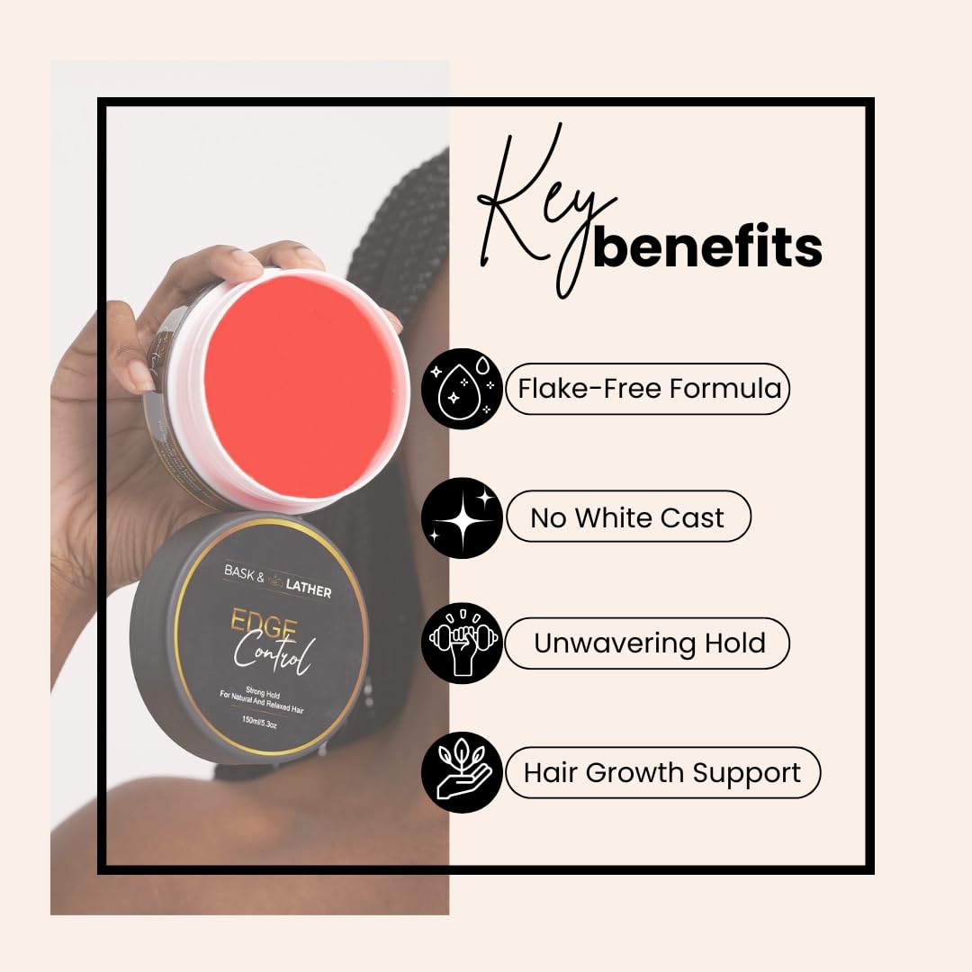 BASK & LATHER Edge Control Gel with Castor Oil