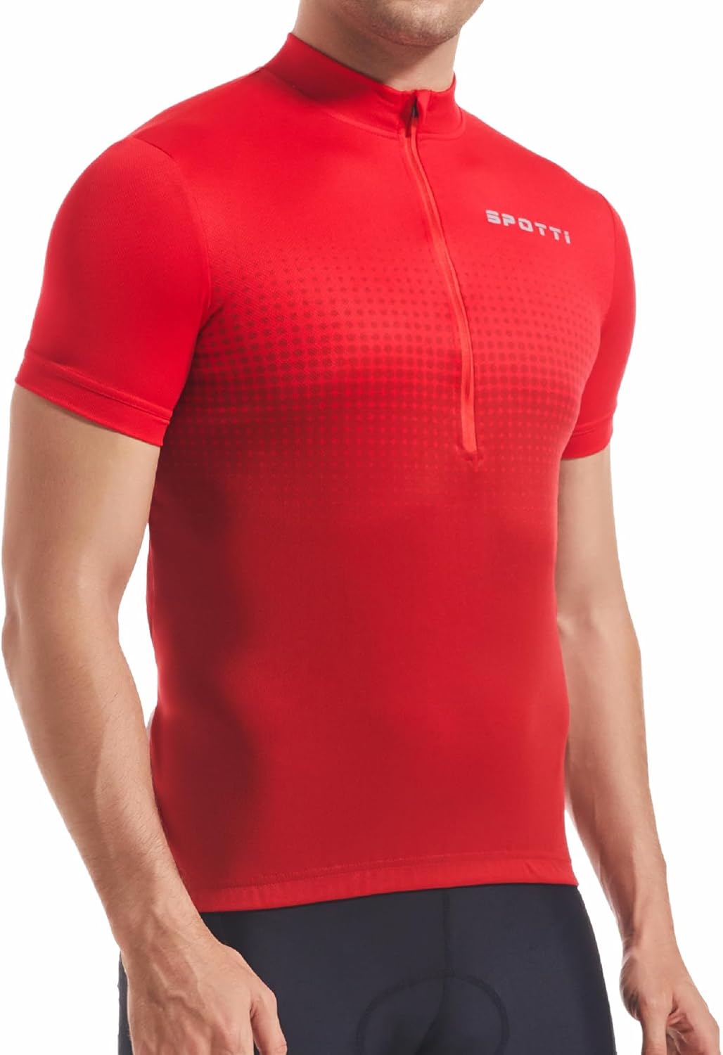 Spotti Men's Cycling Bike Jersey Short Sleeve with 3 Rear Pockets