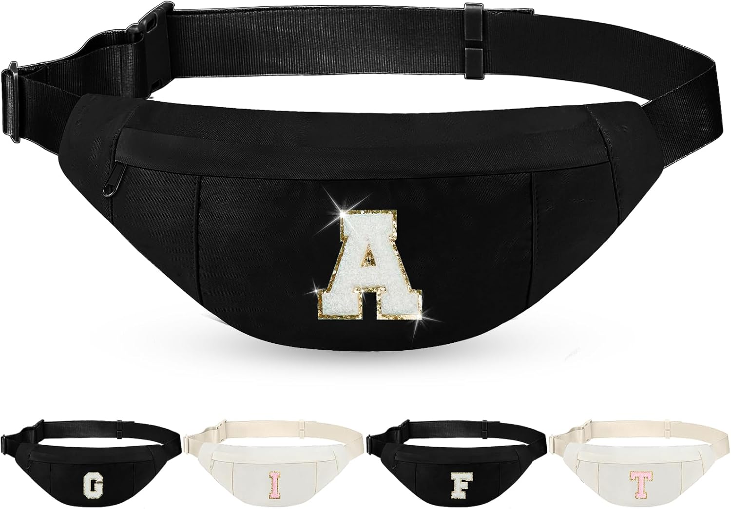 MAXTOP Large Crossbody Fanny Pack with 4-Zipper Pockets