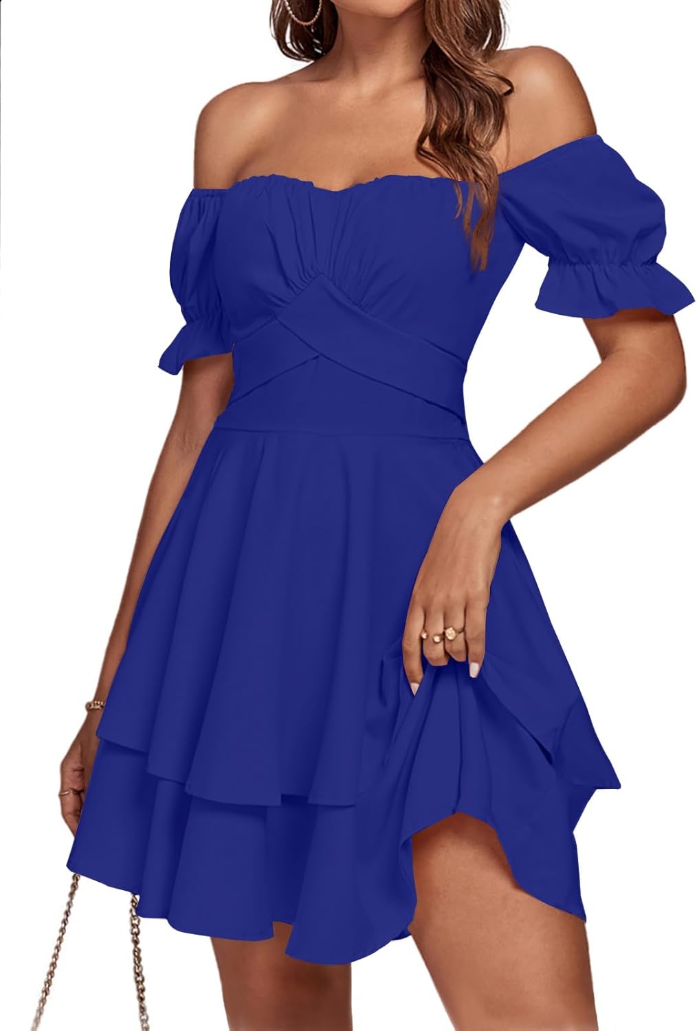 LYANER Women's Tie Back Off Shoulder Wrap Layer