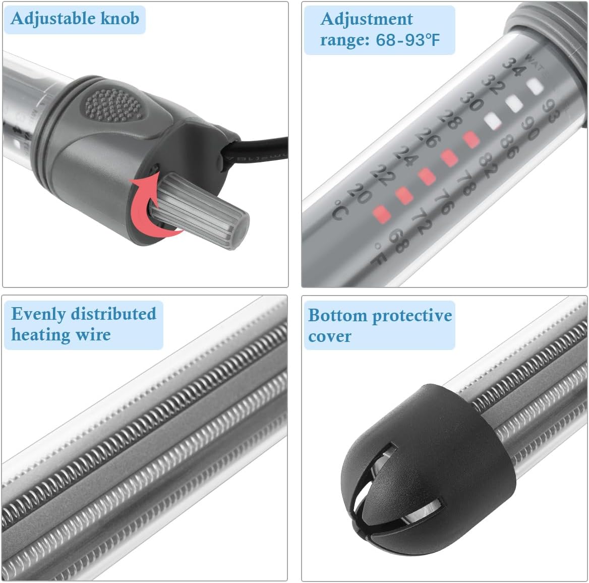 HITOP 25W 50W 100W 200W 300W Adjustable Aquarium Heater