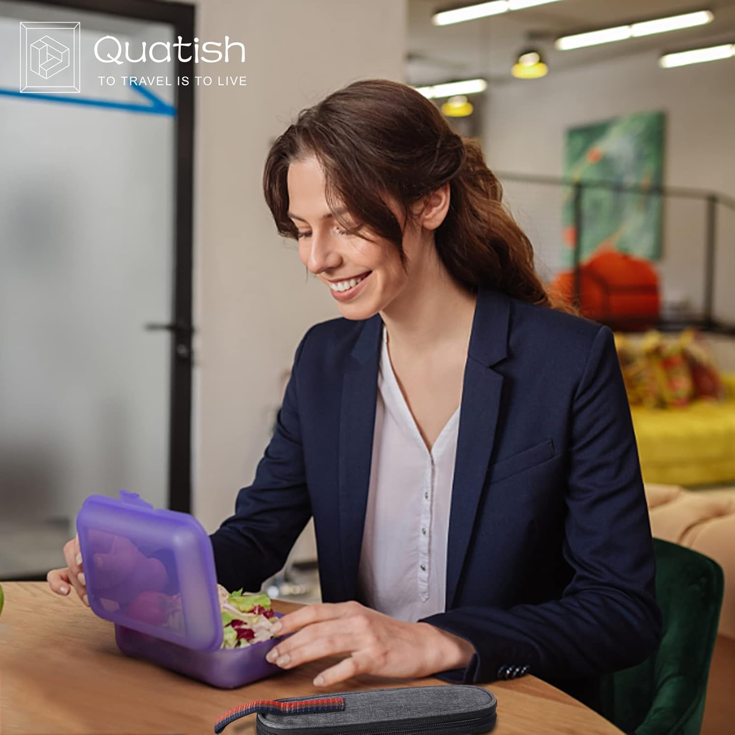 Travel Utensils with Case Quatish Portable Silverware Set