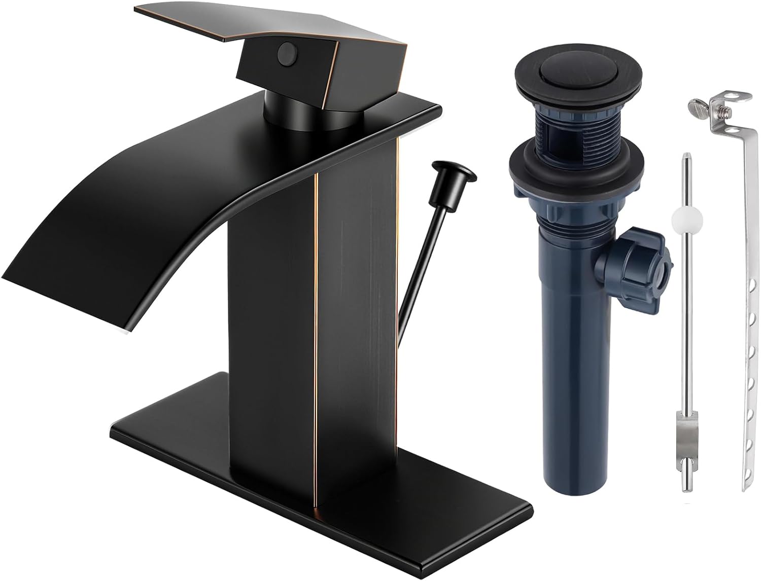 Matte Black Waterfall Bathroom Faucet