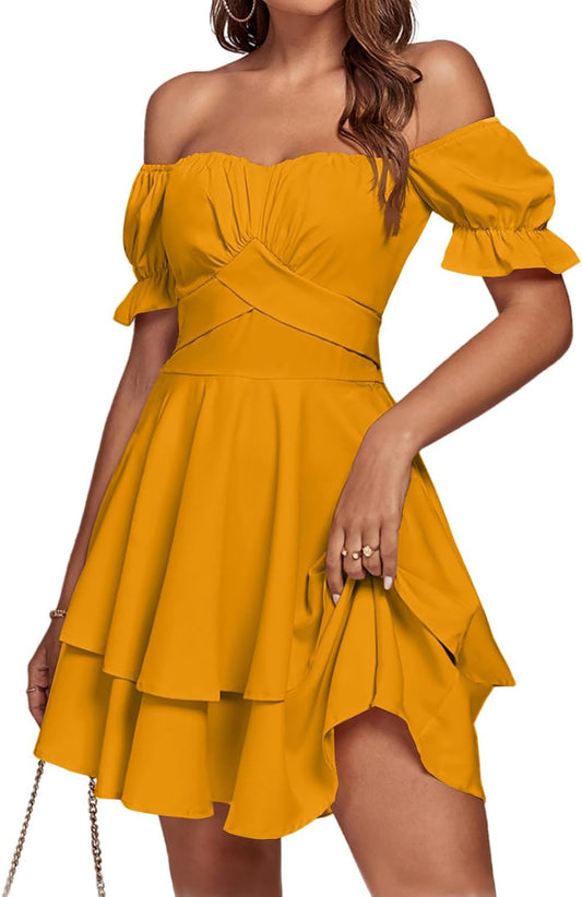 LYANER Women's Tie Back Off Shoulder Wrap Layer