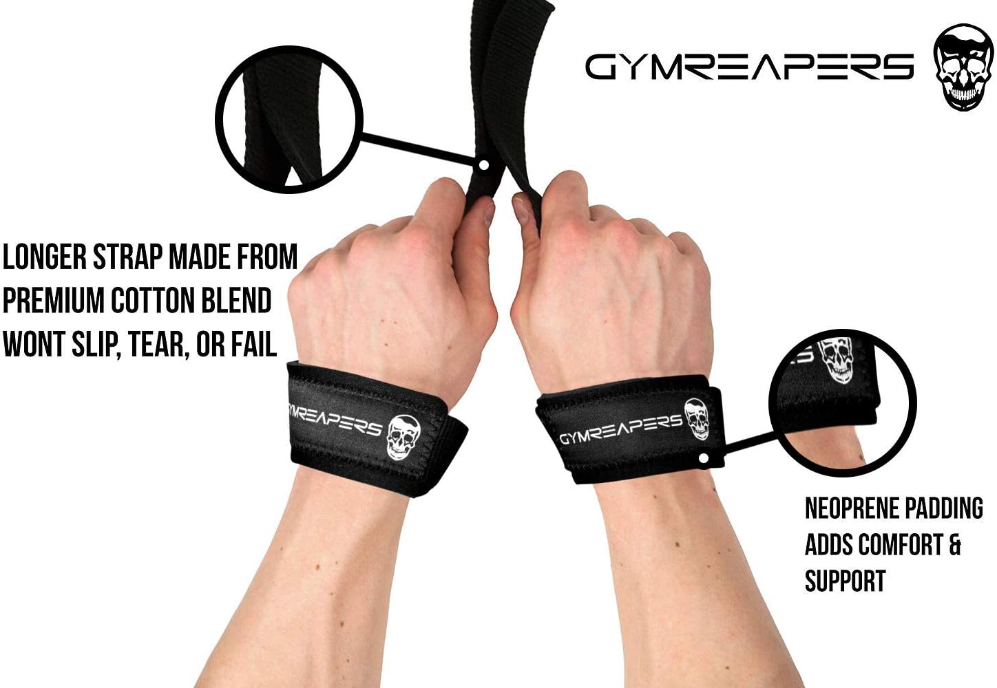 Gymreapers Lifting Wrist Straps for Weightlifting