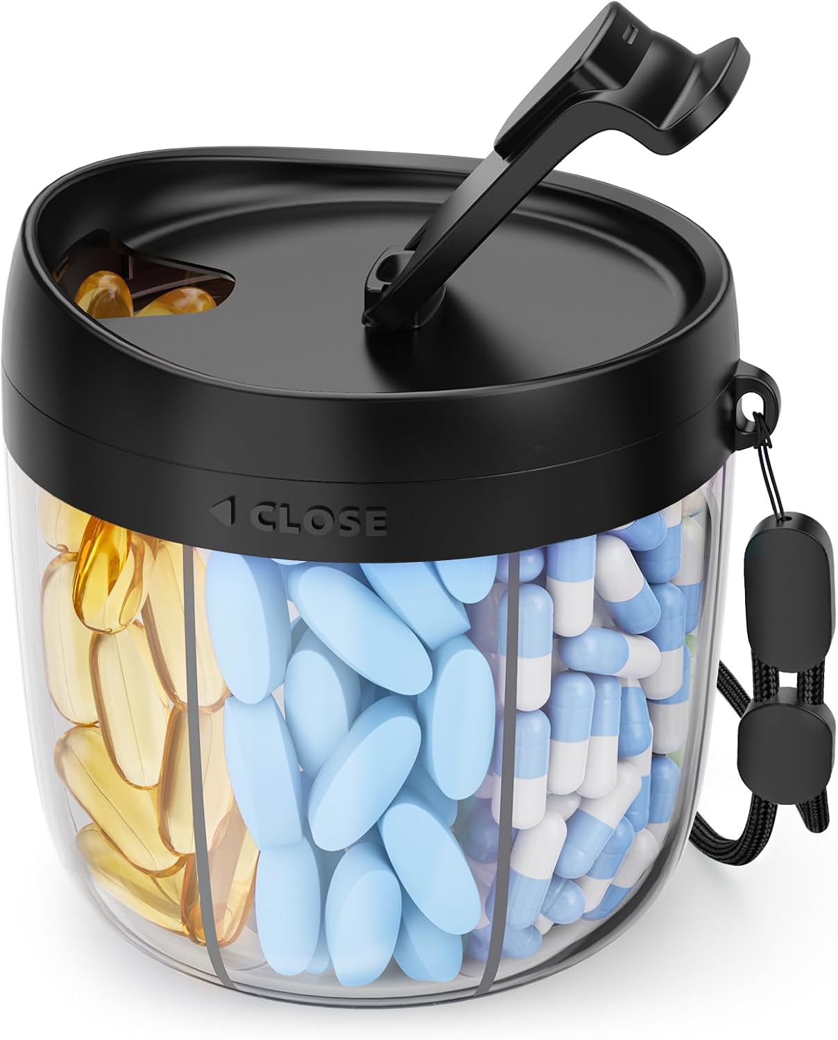 Cute Pill Dispenser with 7 Large Compartments