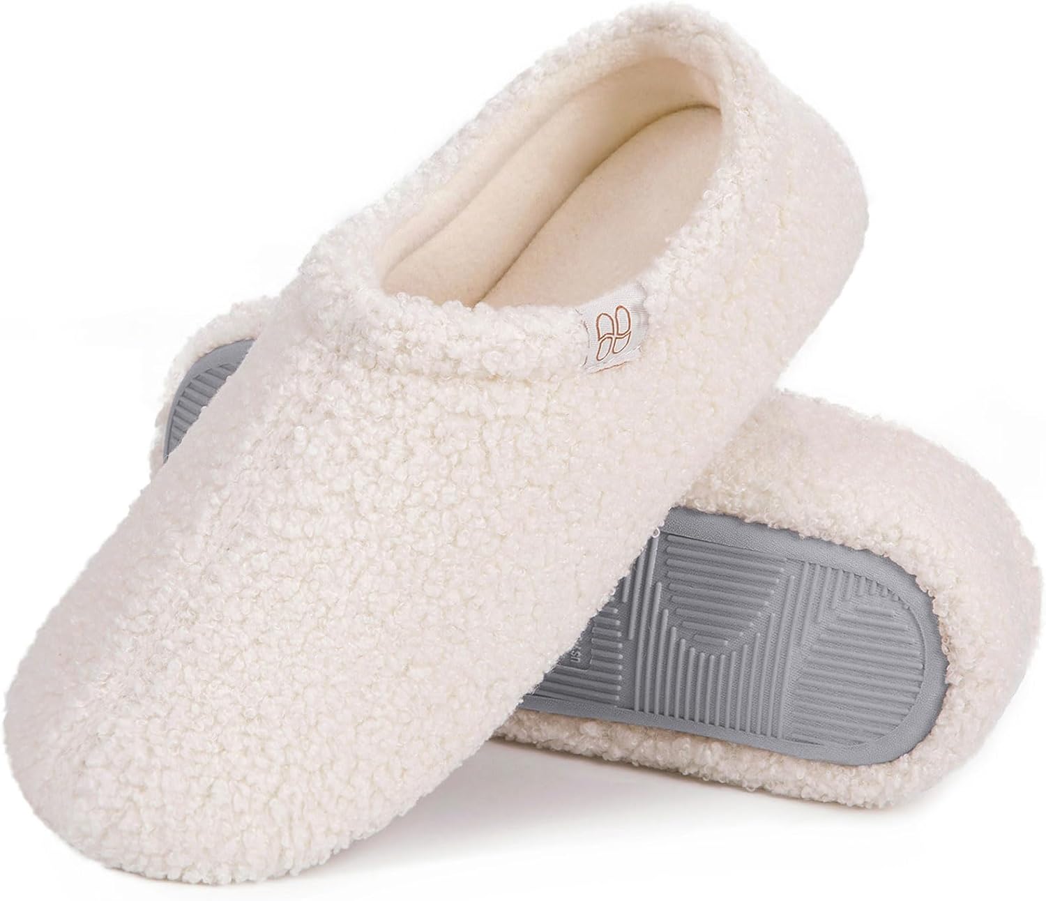 HomeTop Women's Fuzzy Curly Fur Foam Slippers