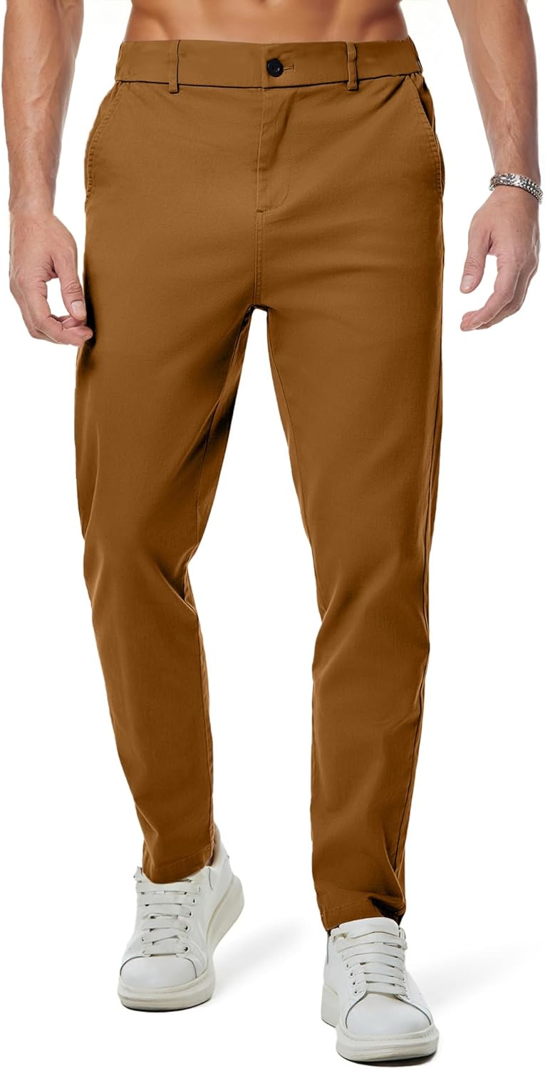 JMIERR Men's Chino Pants Casual Stretch Waist