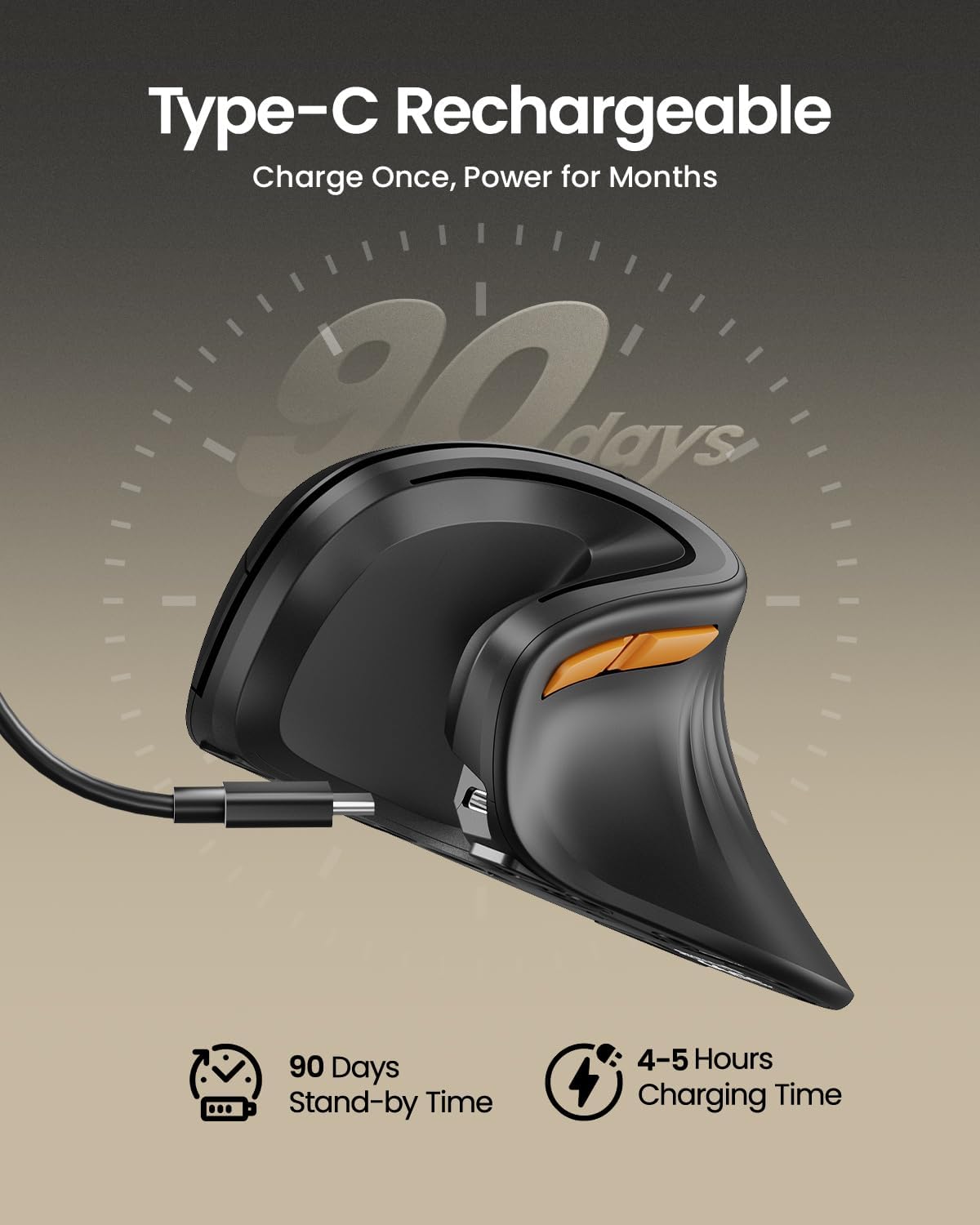 ProtoArc Wireless Ergonomic Vertical Mouse