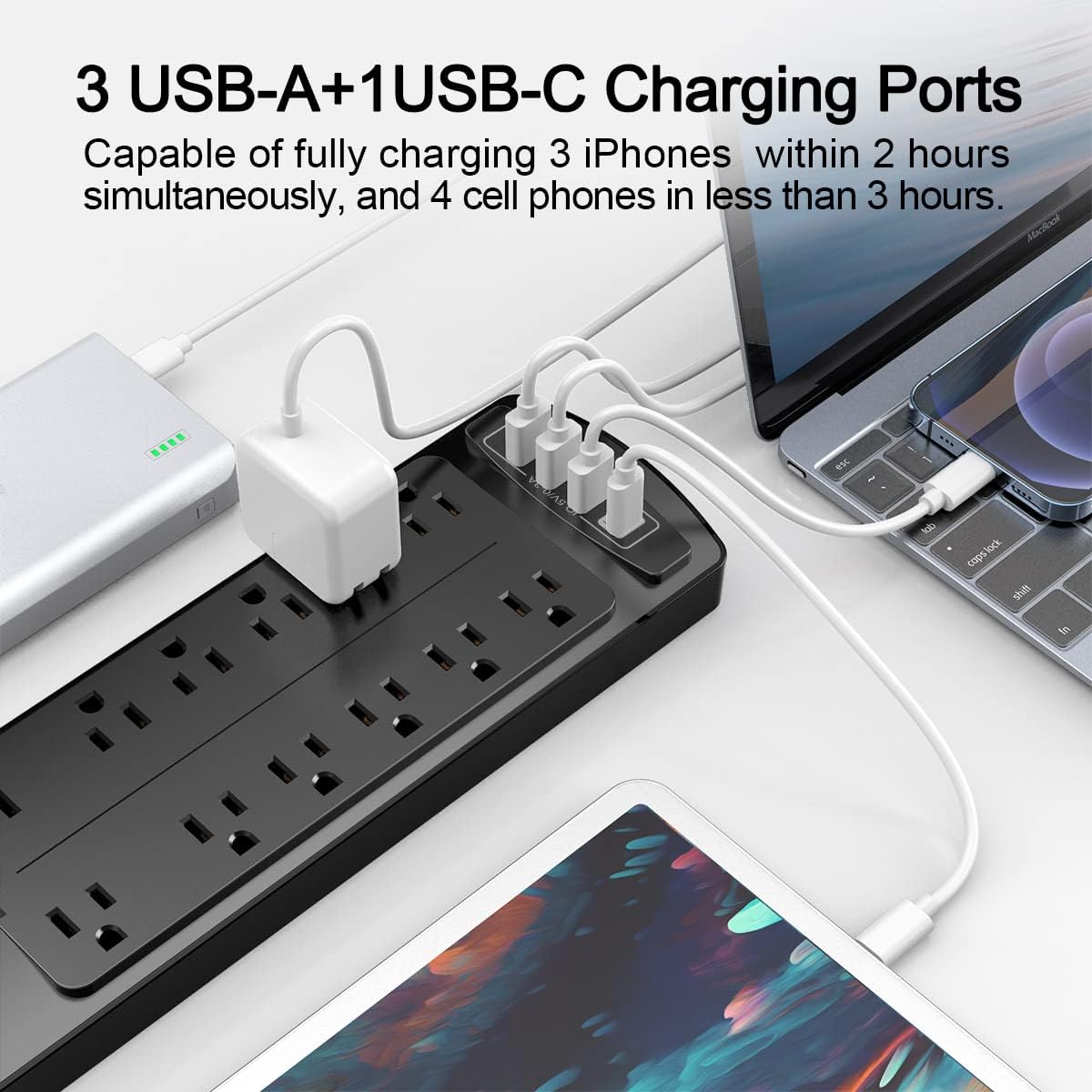 ALESTOR Power Strip Surge Protector