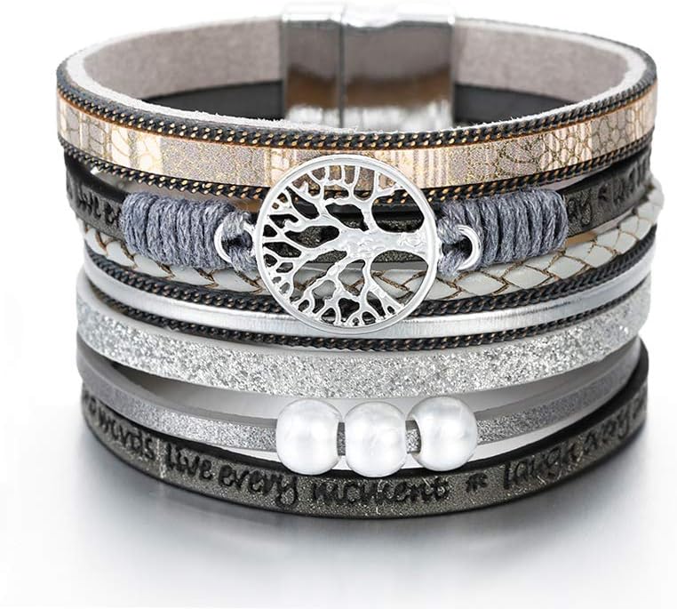 Fesciory Boho Leather Wrap Bracelet Women