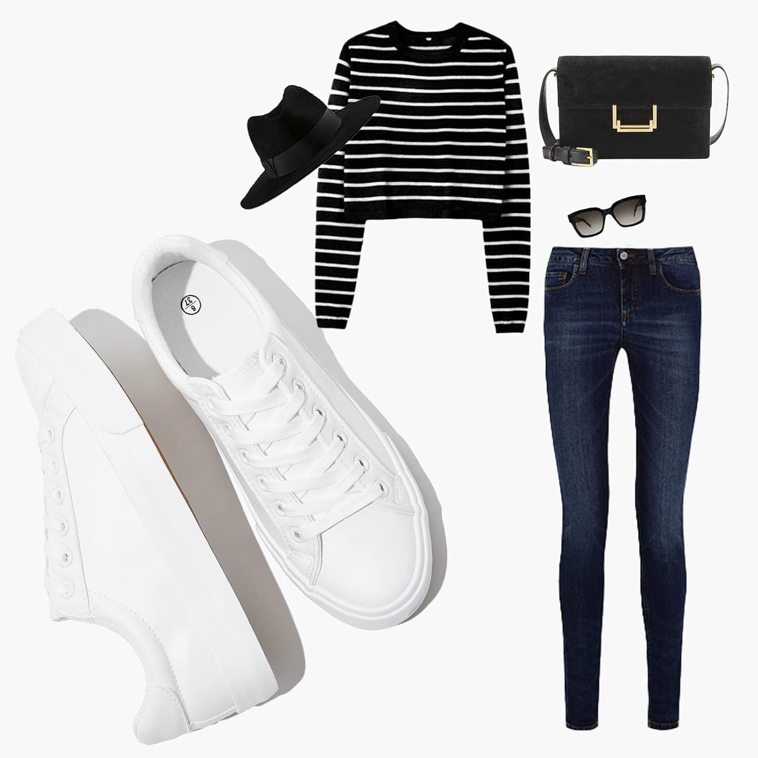 SERNIAL Womens White Tennis Shoes