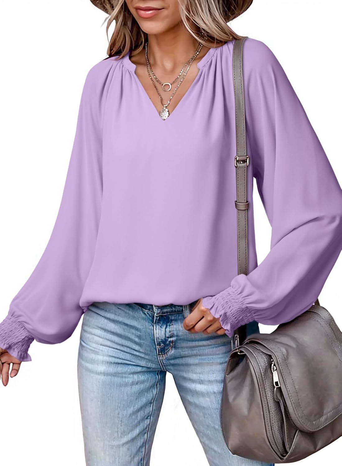 Long Sleeve Chiffon Floral Top Women