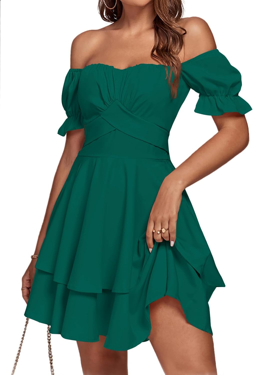 LYANER Women's Tie Back Off Shoulder Wrap Layer