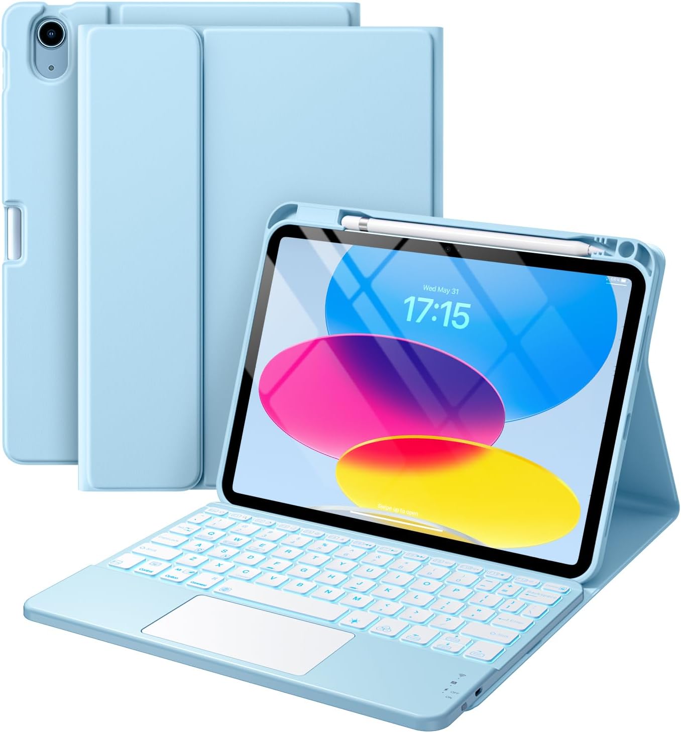 Harvopu Compatible for iPad 11th 10th Generation Case with Keyboard