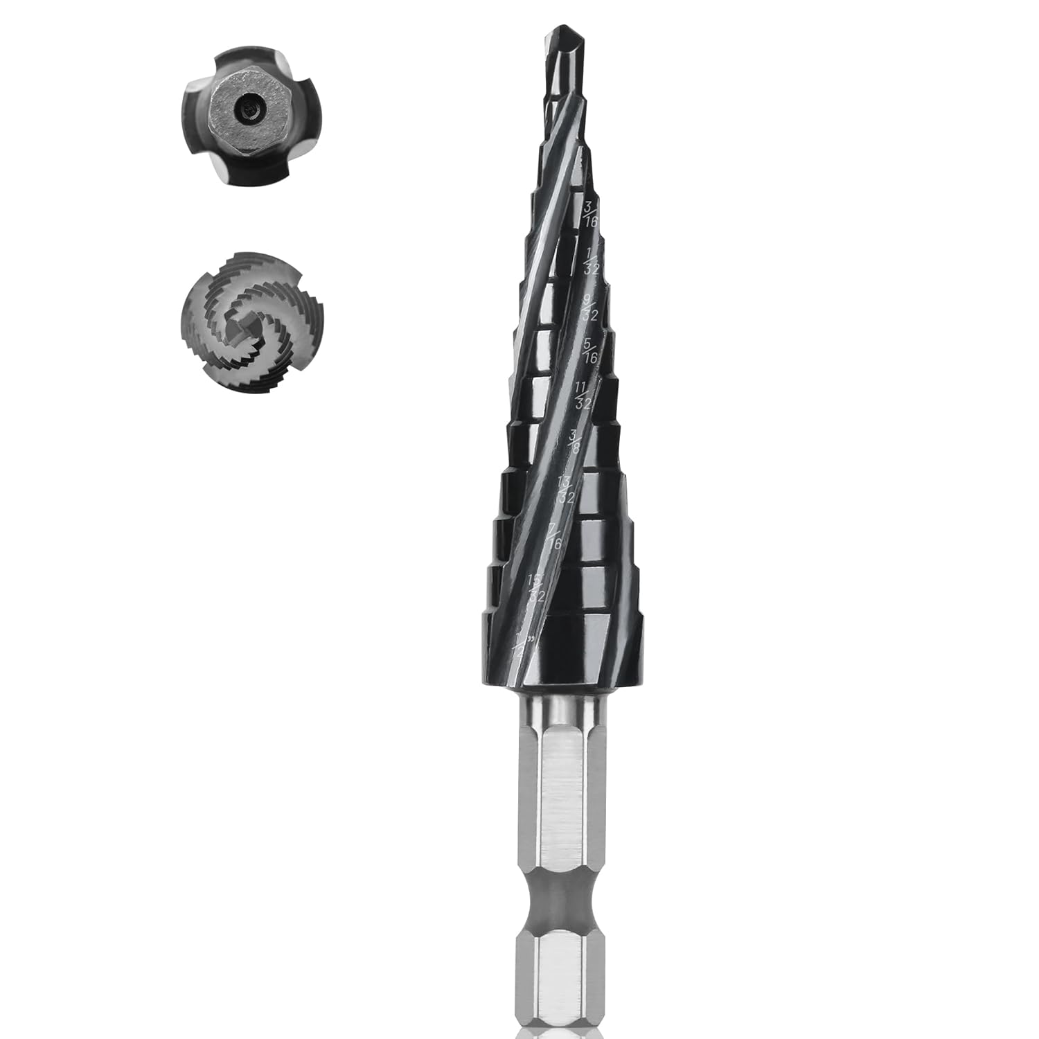 5PCS HSS Titanium Step Drill Bit Set