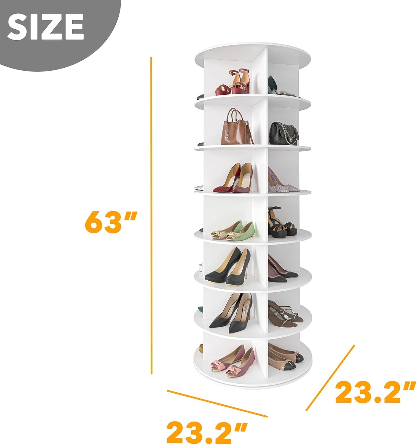 SpaceAid 7 Tier Rotating Shoe Rack Tower