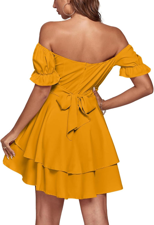 LYANER Women's Tie Back Off Shoulder Wrap Layer